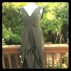 Olive Green Open Leg Pantsuit